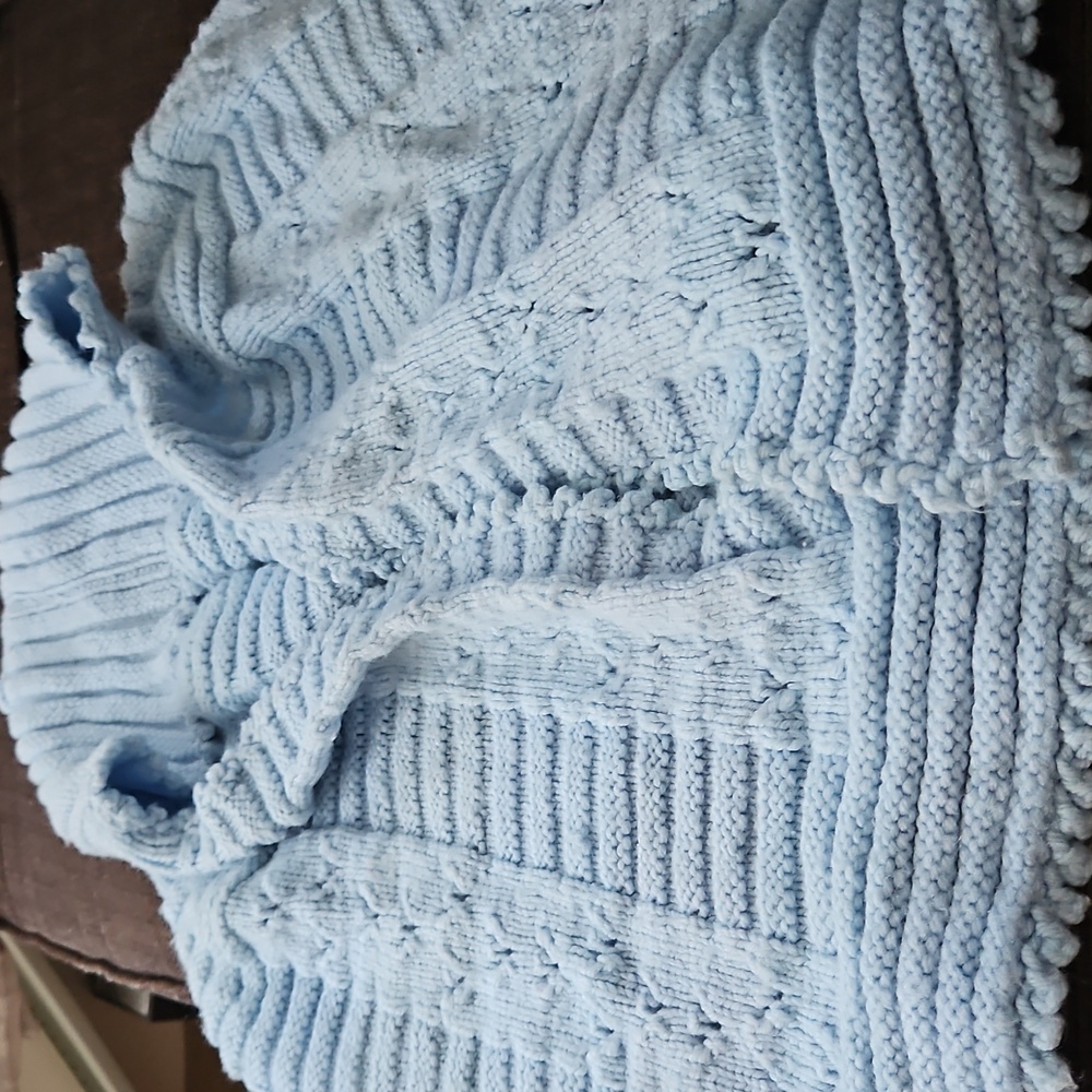 Vintage 1970s Baby Hooded Cape  Sweater Boho Bohemian 2T Knitted